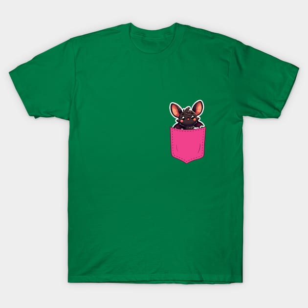 Kawaii Bat in Pocket T-Shirt by TranquilAsana